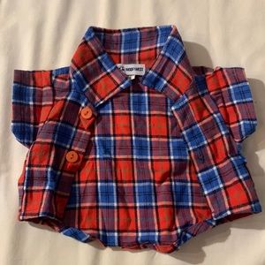 Little plaid flannel shirt for a dog